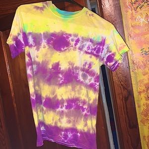Hand tie dyed short sleeve shirt